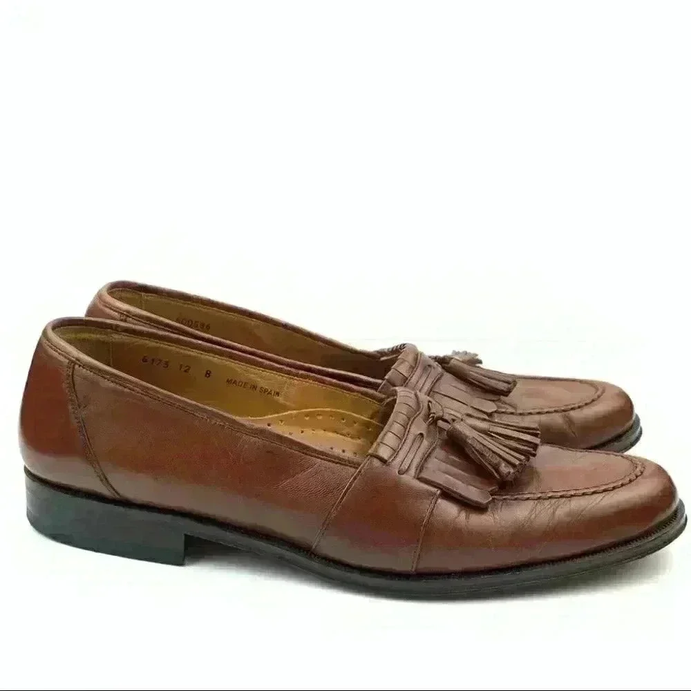 Magnanni mens loafers size 12 cognac brown leather